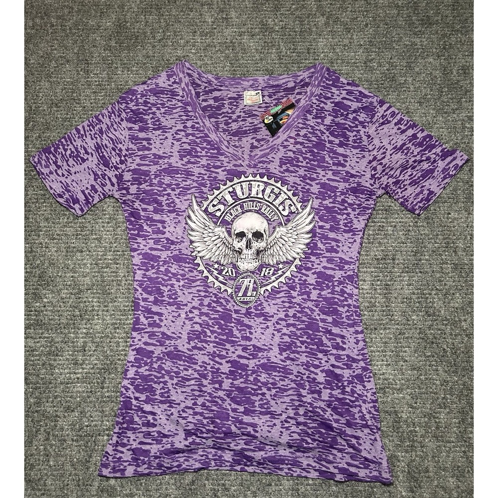 Sturgis Black Hills Rally 2018 Juniors Girl Size XL Bikercore, Motorcycle Purple
